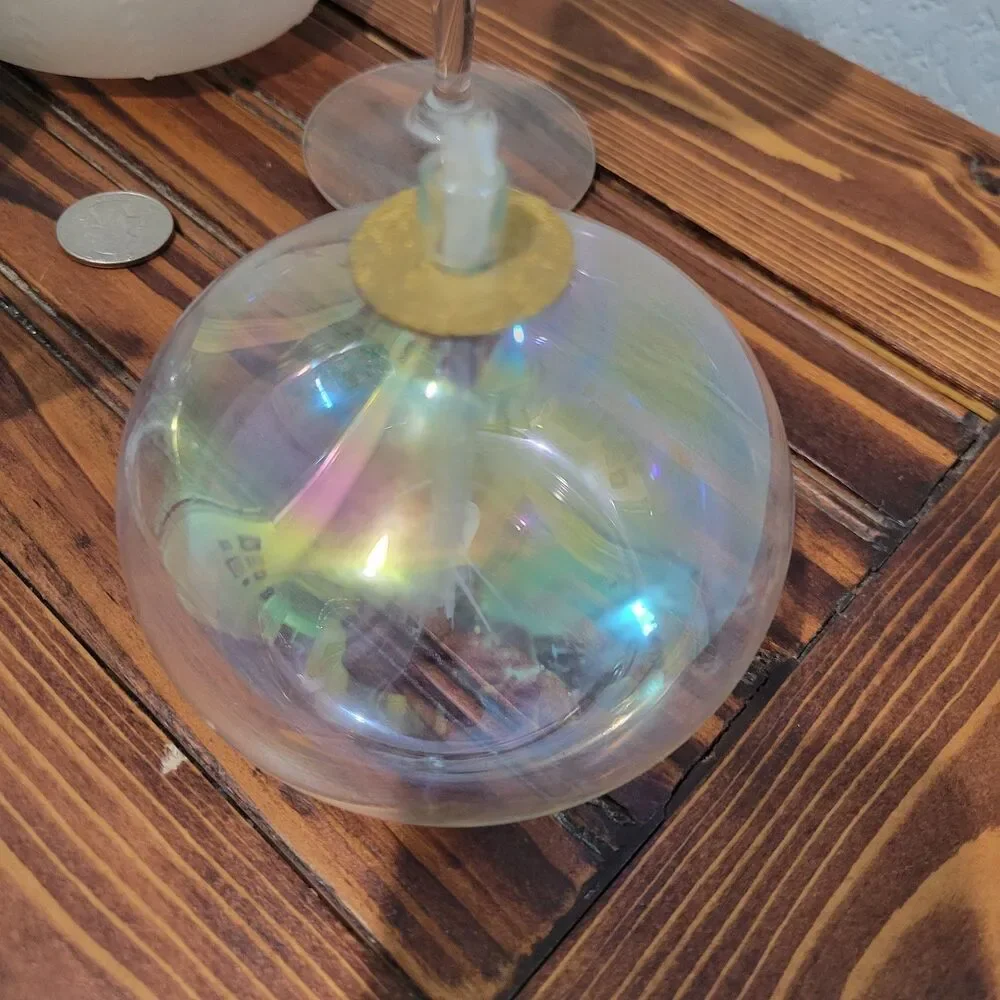 Lot of 5 Vintage - Hand Blown Glass & Assorted Oil Lamps Clear Ambient Romantic